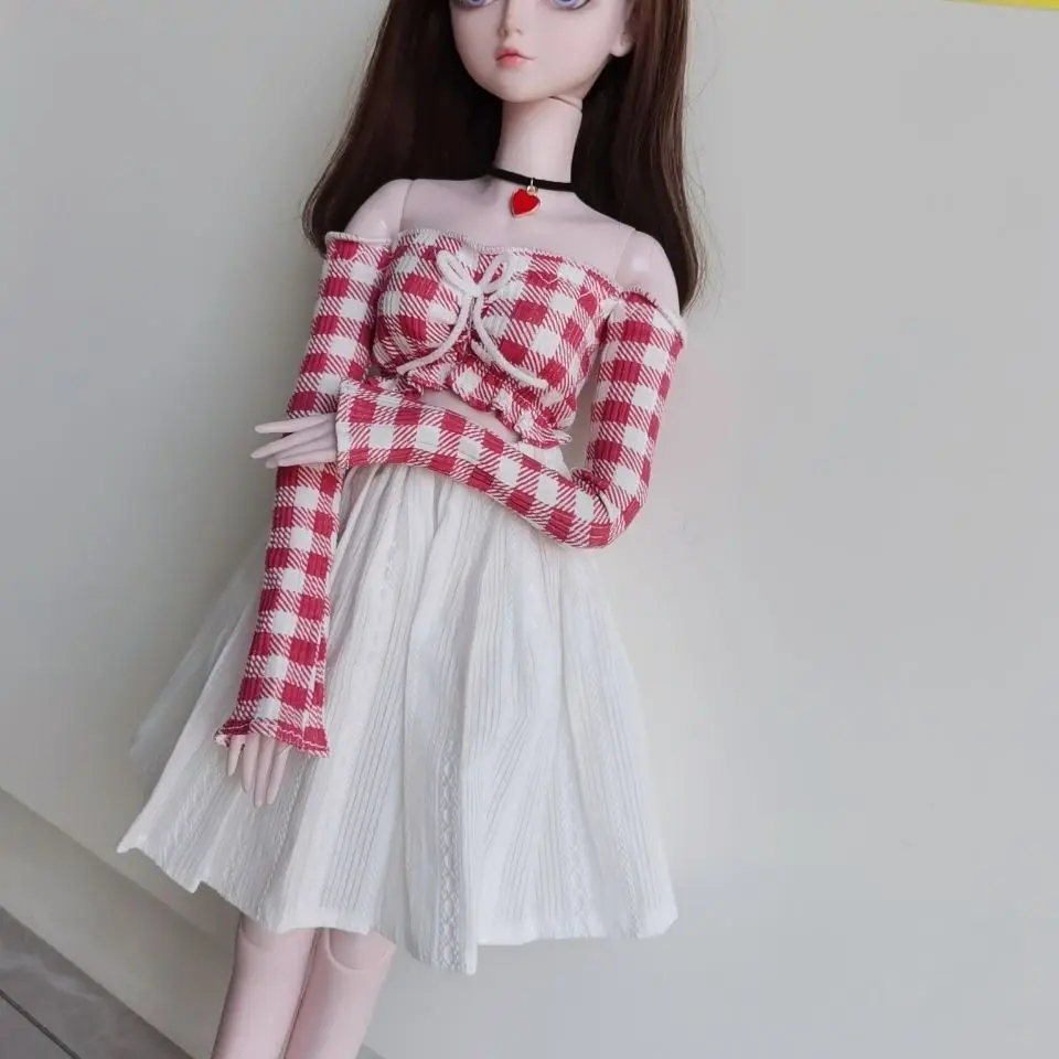 Puppen zubehör 60cm Puppen kleid für bjd Puppen kleider lang ärmel ige schulter freie DIY Mädchen Spielzeug Dress Up Rock Set (keine Puppe)