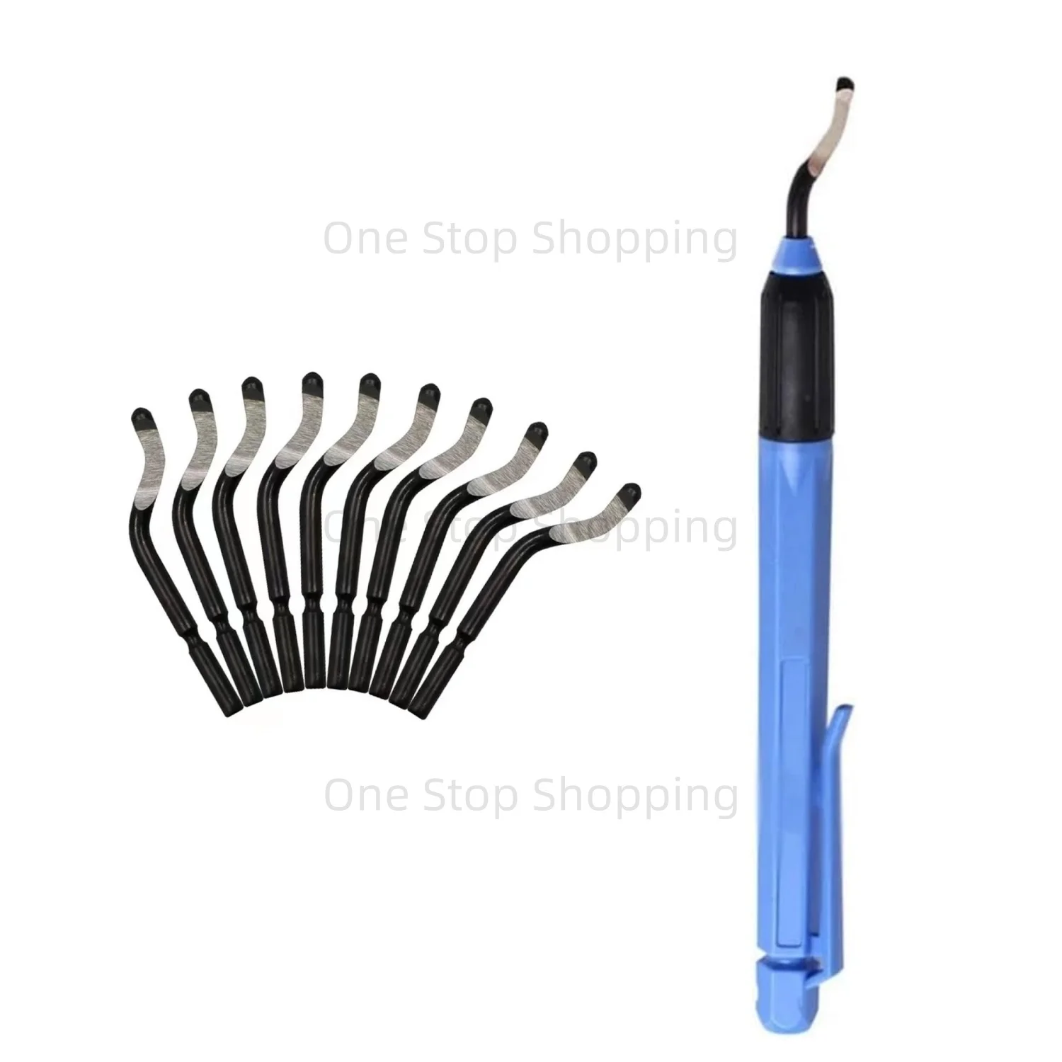 Инструмент для удаления заусенцев NO2000 с 10 шт. лезвиями HSS BS1010, развертка для удаления заусенцев, инструмент для металла, алюминия, пластиковой трубы, 3D-печать, латунь Инструмент для удаления заусенцев NO2000 с 10 шт. лезвиями HSS BS1010, развертка для удаления заусенцев, инструмент для металла, алюминия, пластиковой трубы, 3D-печать, латунь