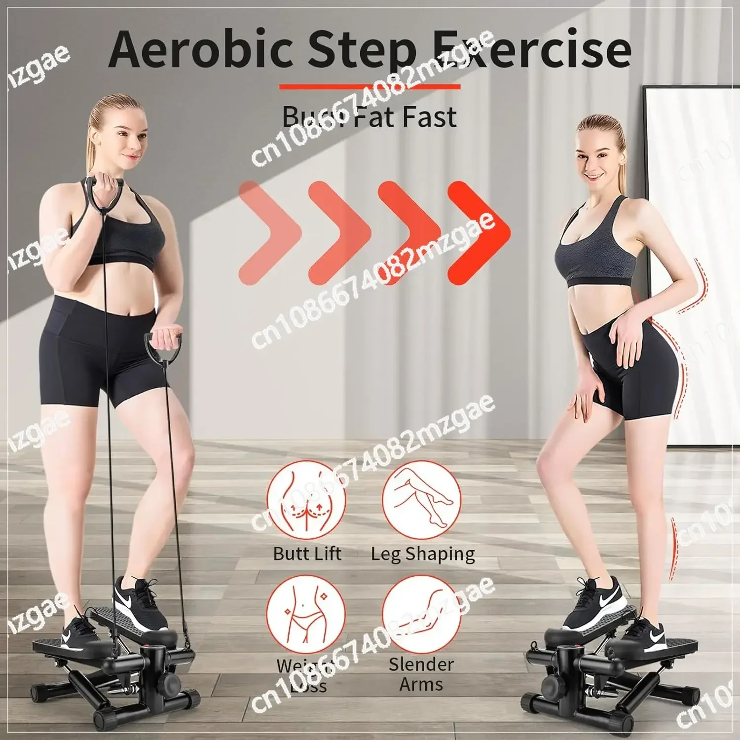 Home Fitness Equipment Stair Stepper, for Sports Mini Stepper, Hydraulic Fitness Stepper with Resistance Belt