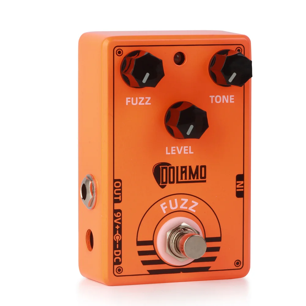 Caline D-2 Pedal gitar Dolamo Pedal efek gitar elektrik Fuzz Pedal Bypass sejati bersih untuk menengah Fuzz Level Tone Kontrol bulu halus