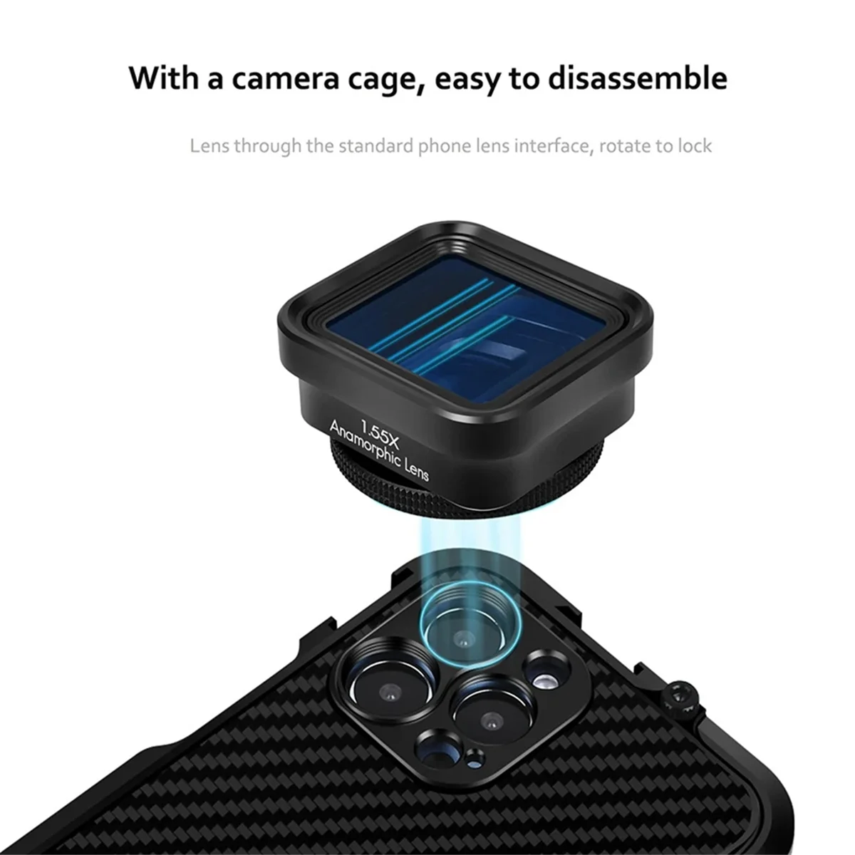 The New 1.55X Mobile Phone Movie Lens, Wide Screen Anamorphic Lens, Blu-Ray Brushed Video Lens