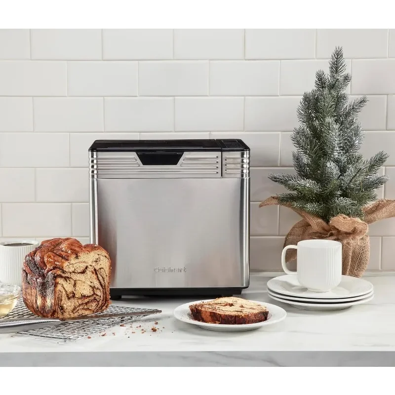 Хлебопечка Cuisinart, компактная и автоматическая, настраиваемые настройки, бухта до 2 фунтов, CBK-110P1, серебристая, черная