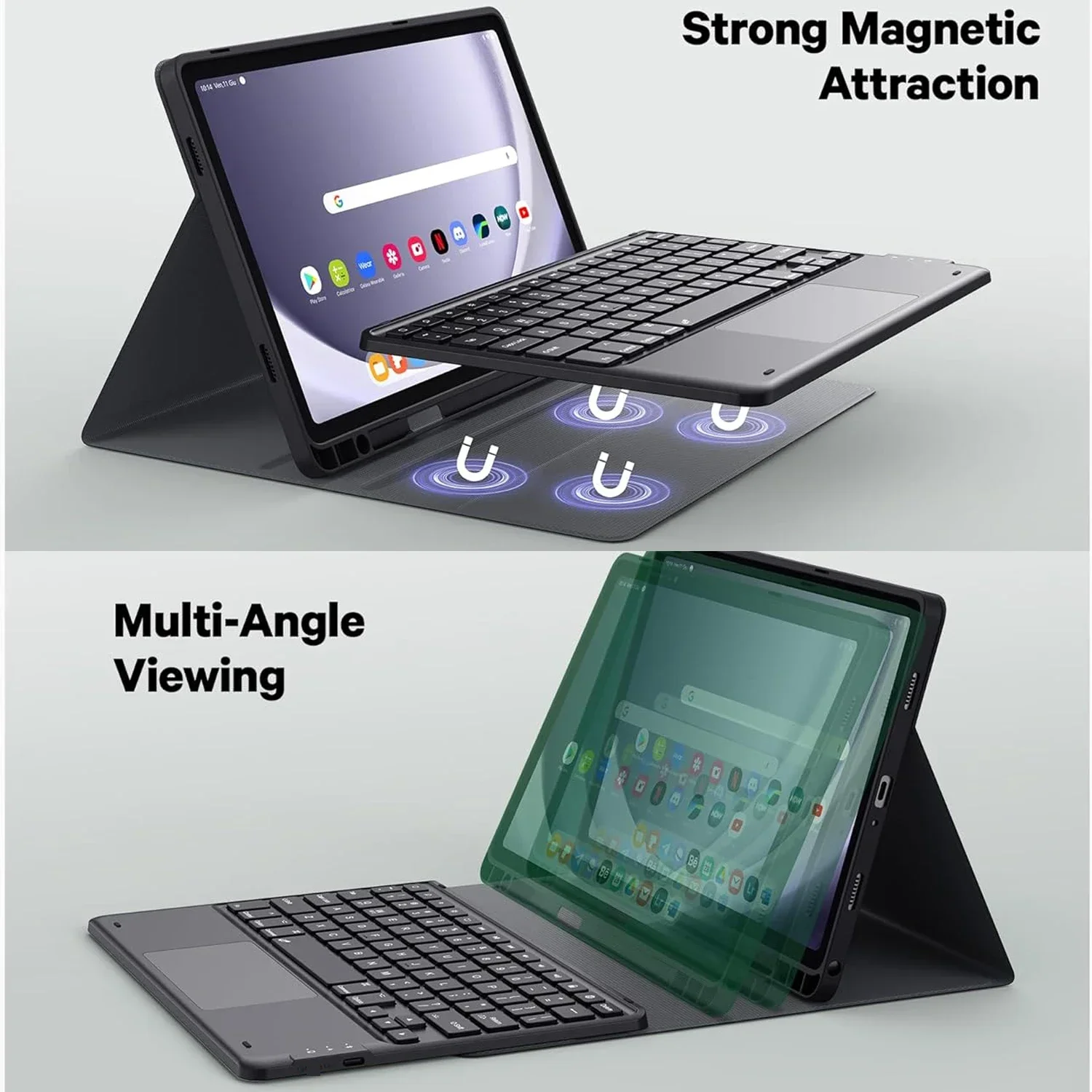 Para Samsung Galaxy Tab A9 Plus Capa de 11 polegadas, Capa de teclado para Samsung Galaxy Tab A9 + 11 polegadas SM-X210/X216/X218