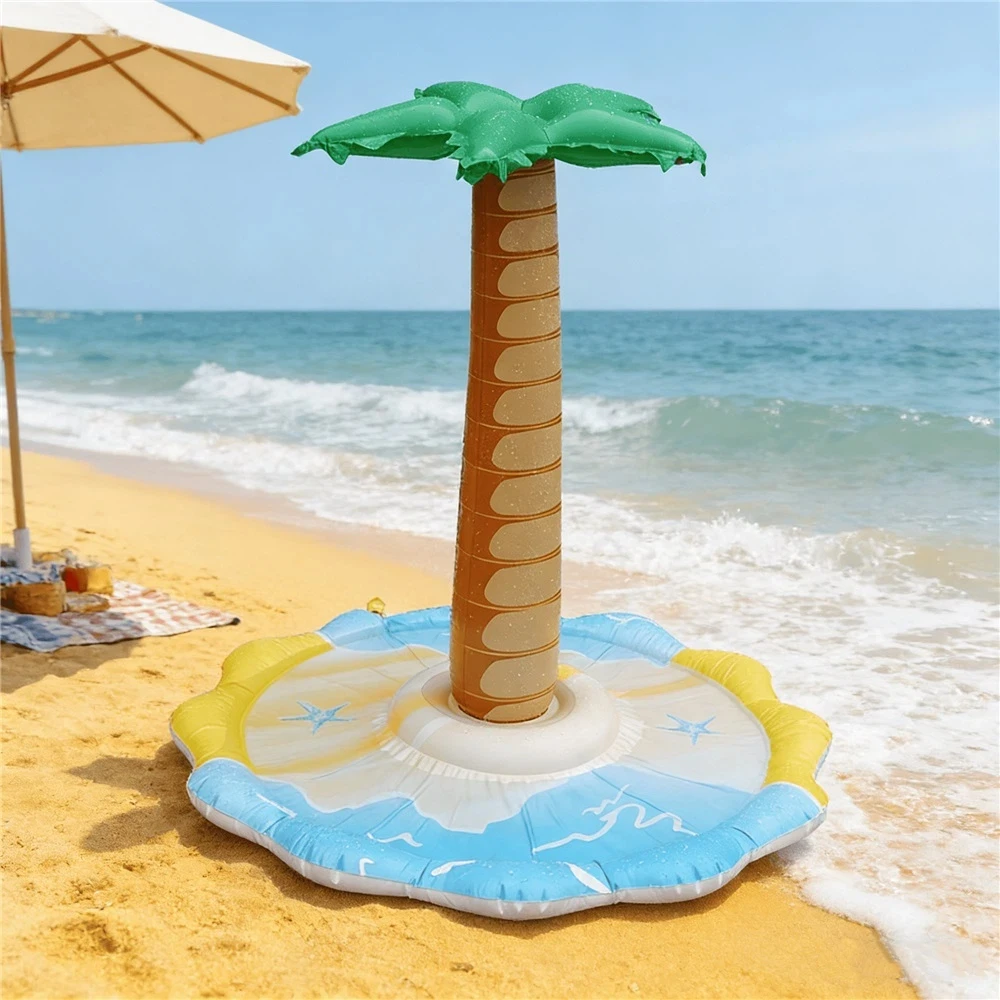 Summer Indoor Coconut Tree Water Spray Mat, Water Play Toy, PVC Water Spray Mat, Garden Water Spray Interactive Toy Water Spray