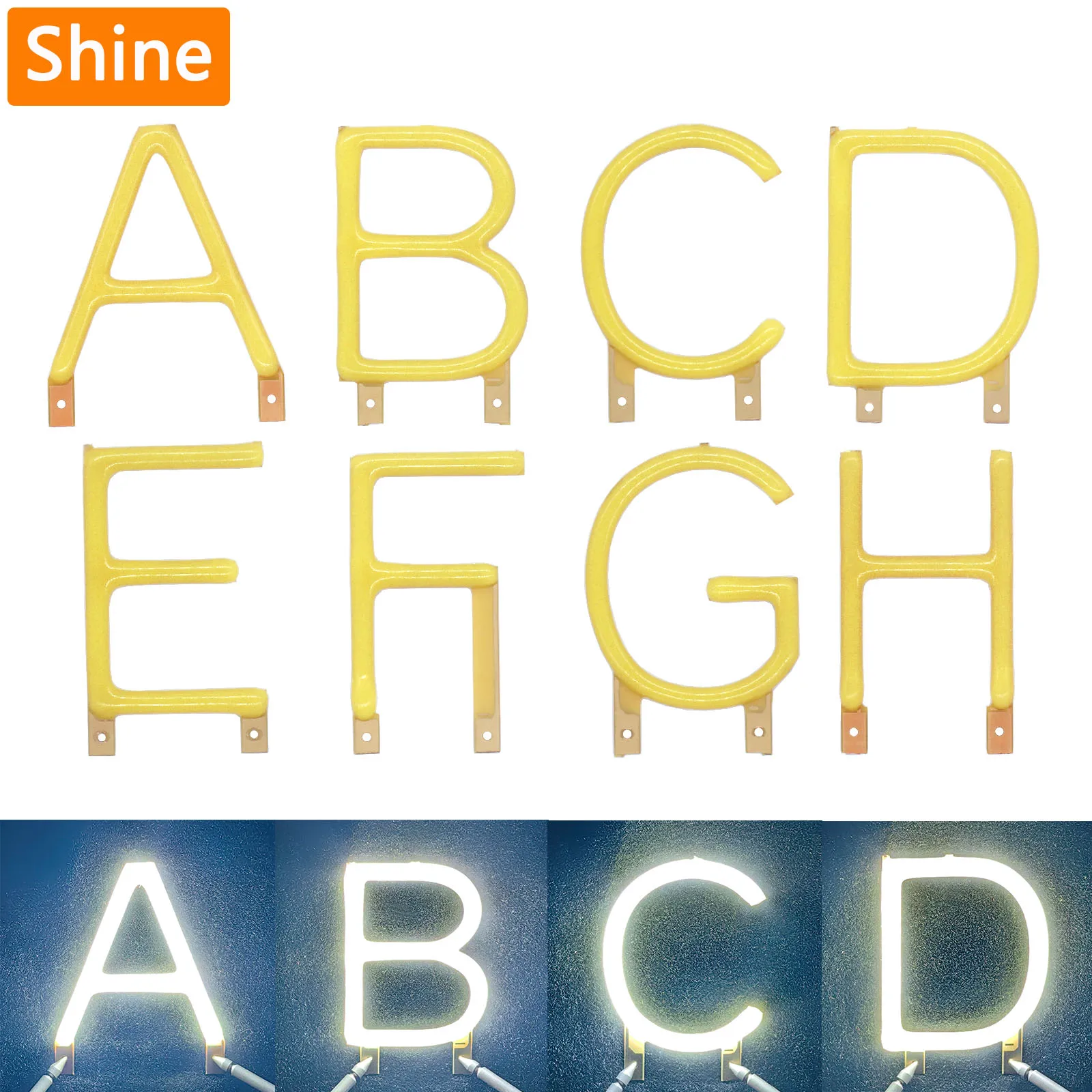 LED COB English Letter Filament LED Filament 3V Candle White Diodes Christmas Holiday Party Decoration Lighting Accessories DIY