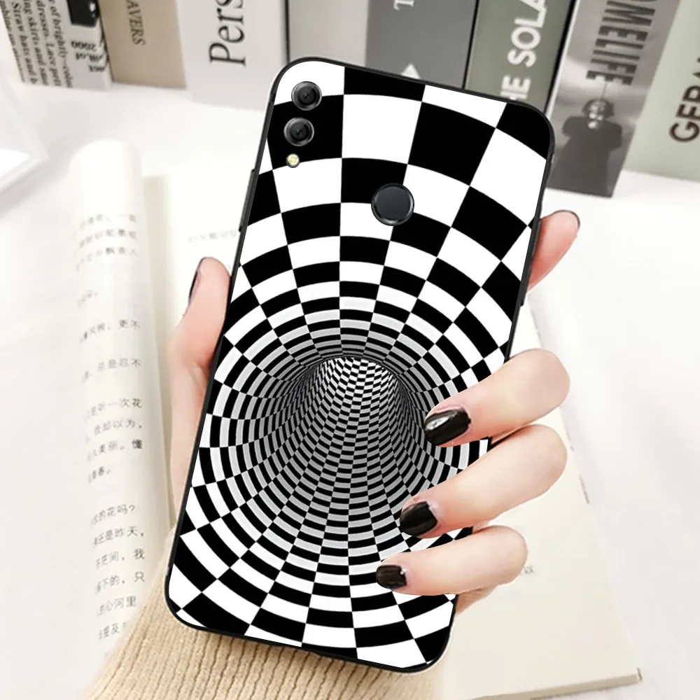 3D Vortex Illusion Phone Case For Huawei Honor 10 lite 9 20 7A 9X 30 50 60 70 pro plus Soft Silicone Cover