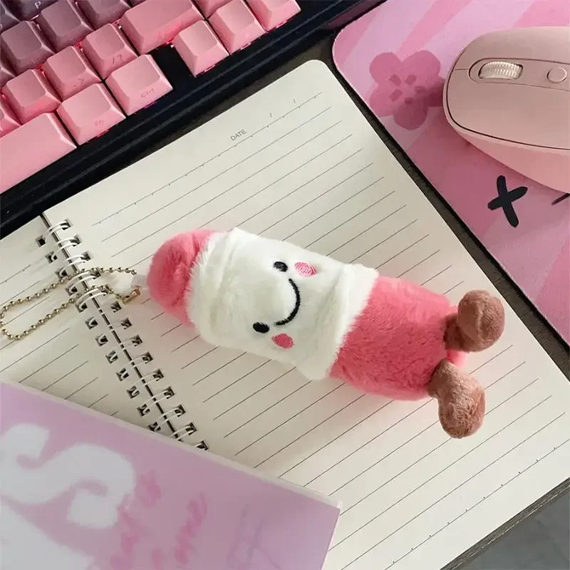 Porte-clés en peluche, gomme à crayon de dessin animé mignon, papeterie créative simulée, poupée de dessin animé, sac à dos, décor pendentif, ornement, cadeaux