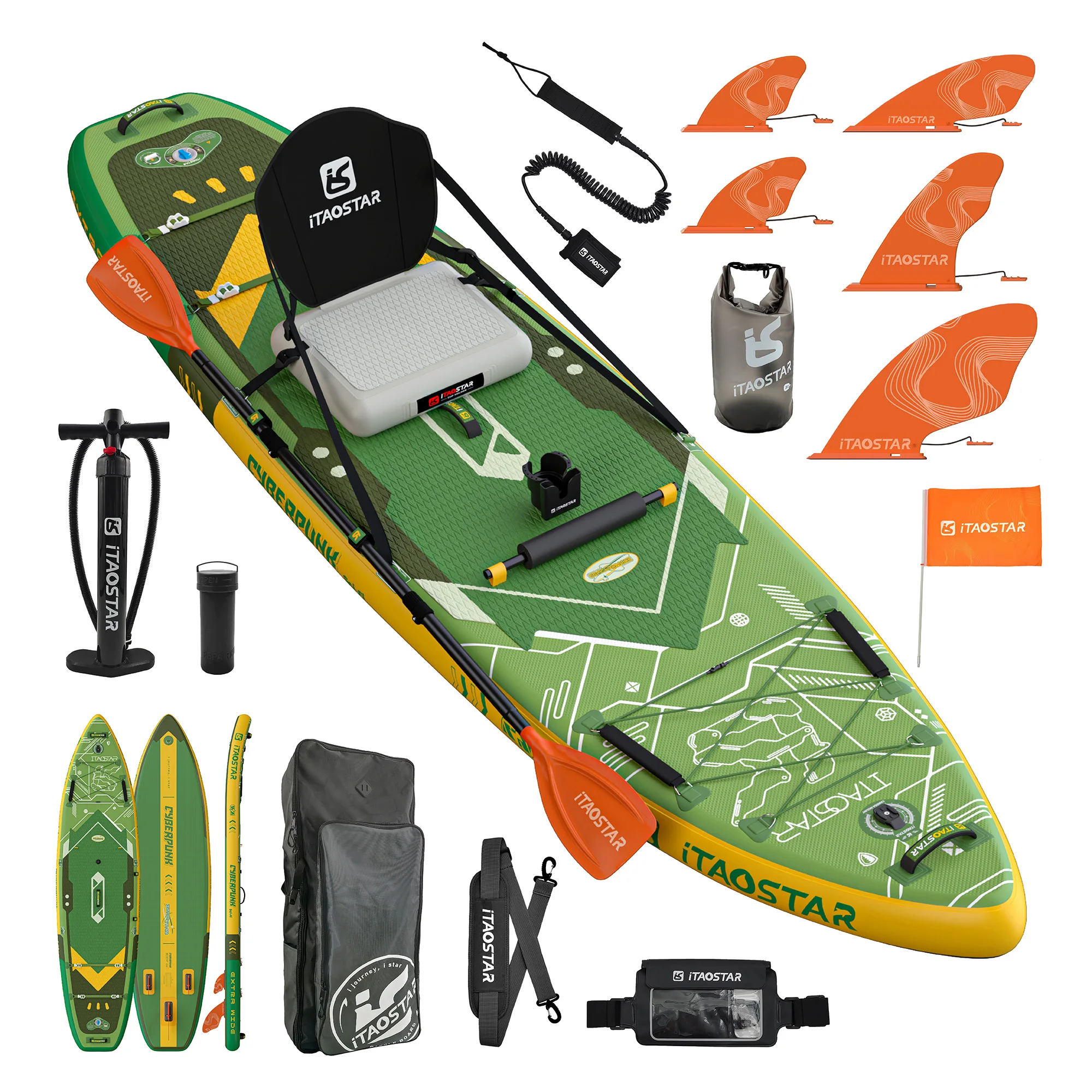 

iTAOSTAR Cyberpunk C02B 11'6"x35"x6" OEM SUP Inflatable Paddle Board, Isup Surfing Inflatable Stand up Paddle Board