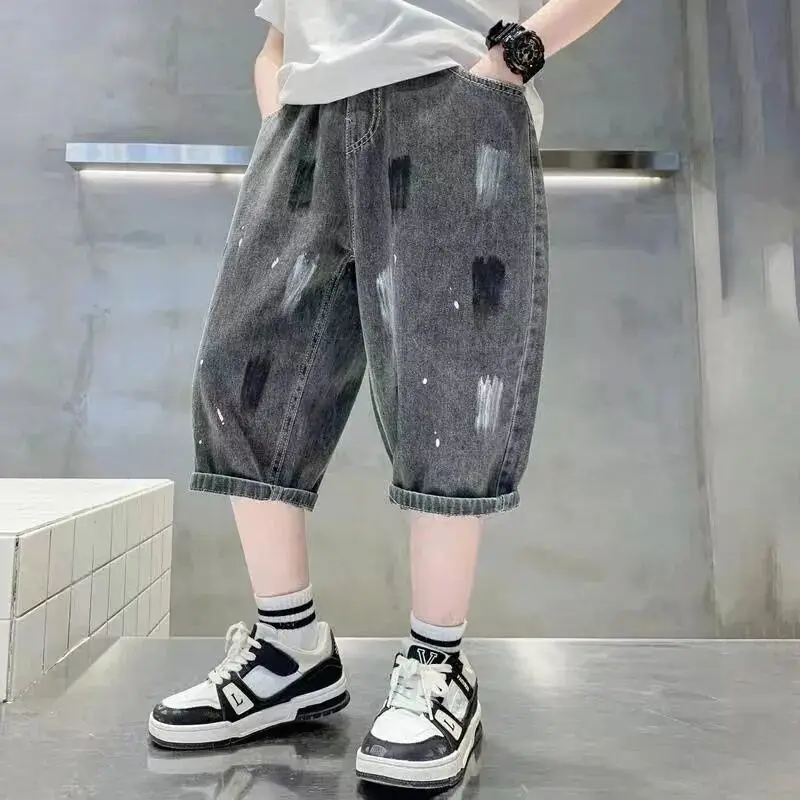 

Boys' summer seven quarter denim shorts new children's casual jeans boys Korean version pants 110-160cm