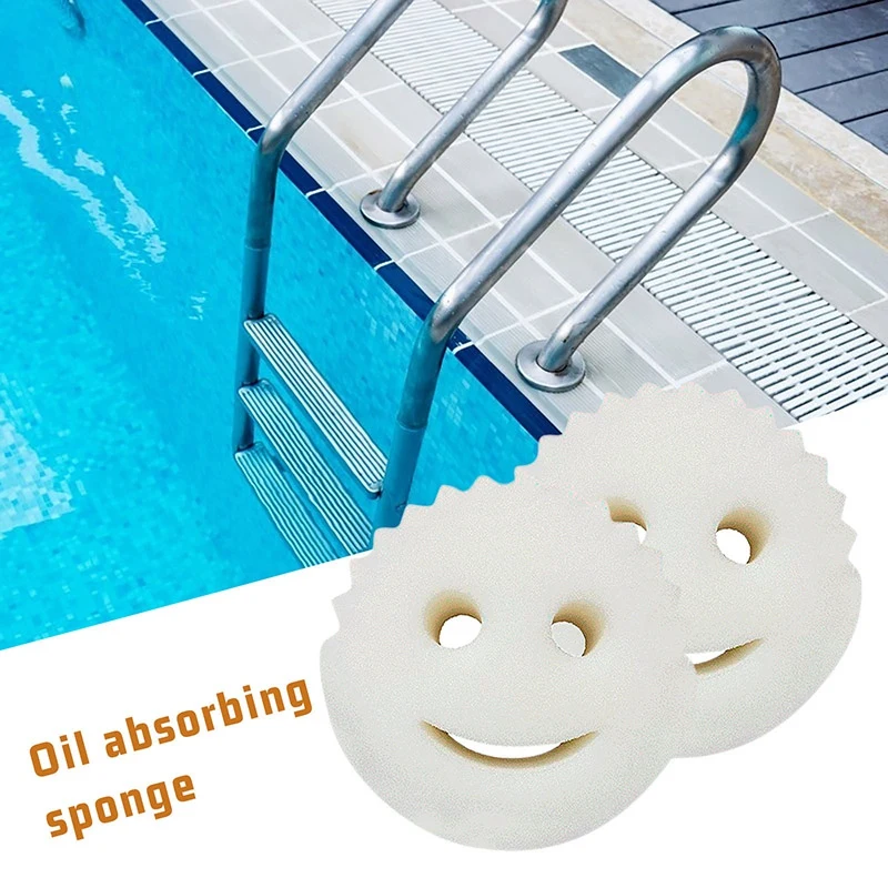 40PCS Oil Absorbing Sponge Swimming Pool Hot Tub And Spa Round Face Absorb Sludge Dirt And Scum Maintenance Kit