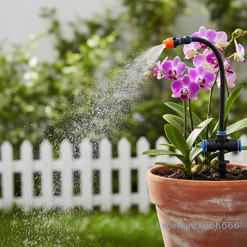 Automatic Irrigation Sprinkler Rotating Copper Nozzle Anti-Clog Atomizing Waterer for Vegetable Garden Lawn Plants