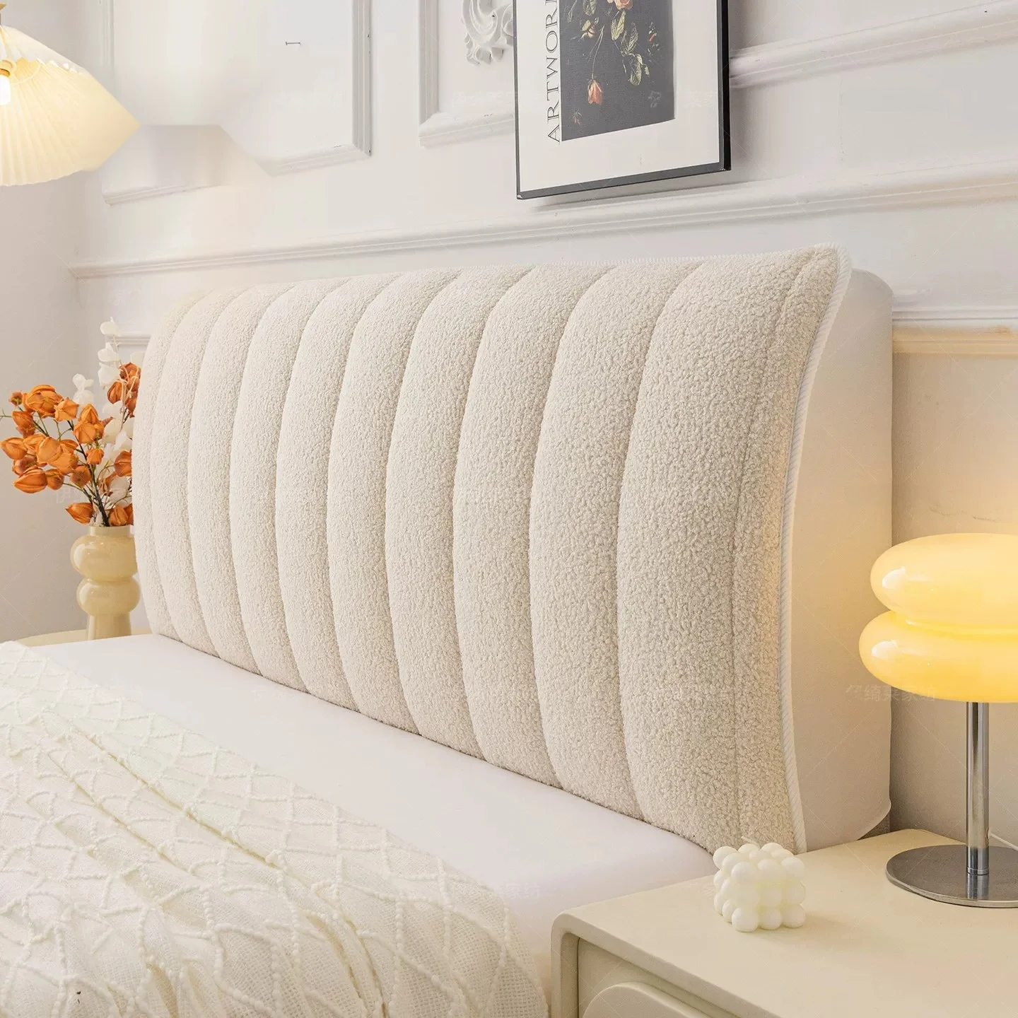 New 2026 Soft Cover Protector Hardwood Board  Proof Full Wrap Dustproof Backrest Cover Bedside New Design Milk Velvet Fabric