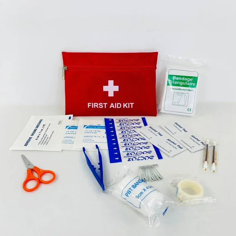 12pcs Portable Travel First Aid Kit Outdoor Camping Emergency Medical Bag Bandage Band Aid Survival Kits Self Defense