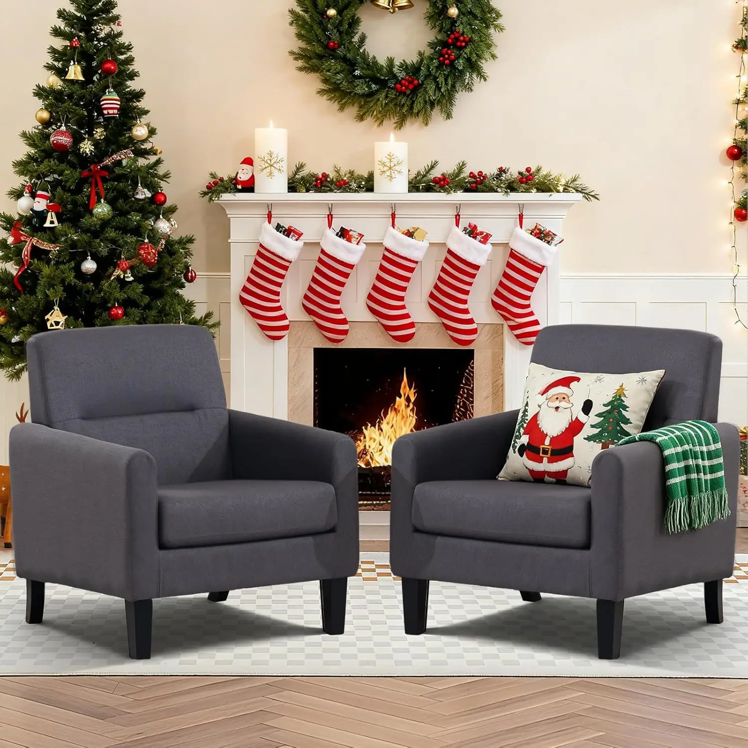 Accent Chairs Set O…