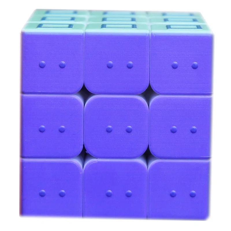 3x3x3 geometryczne odciski palców braille'a magiczna kostka nadruk UV przestrzenne Puzzle geometria Magico Cubo 3x3 dla dzieci