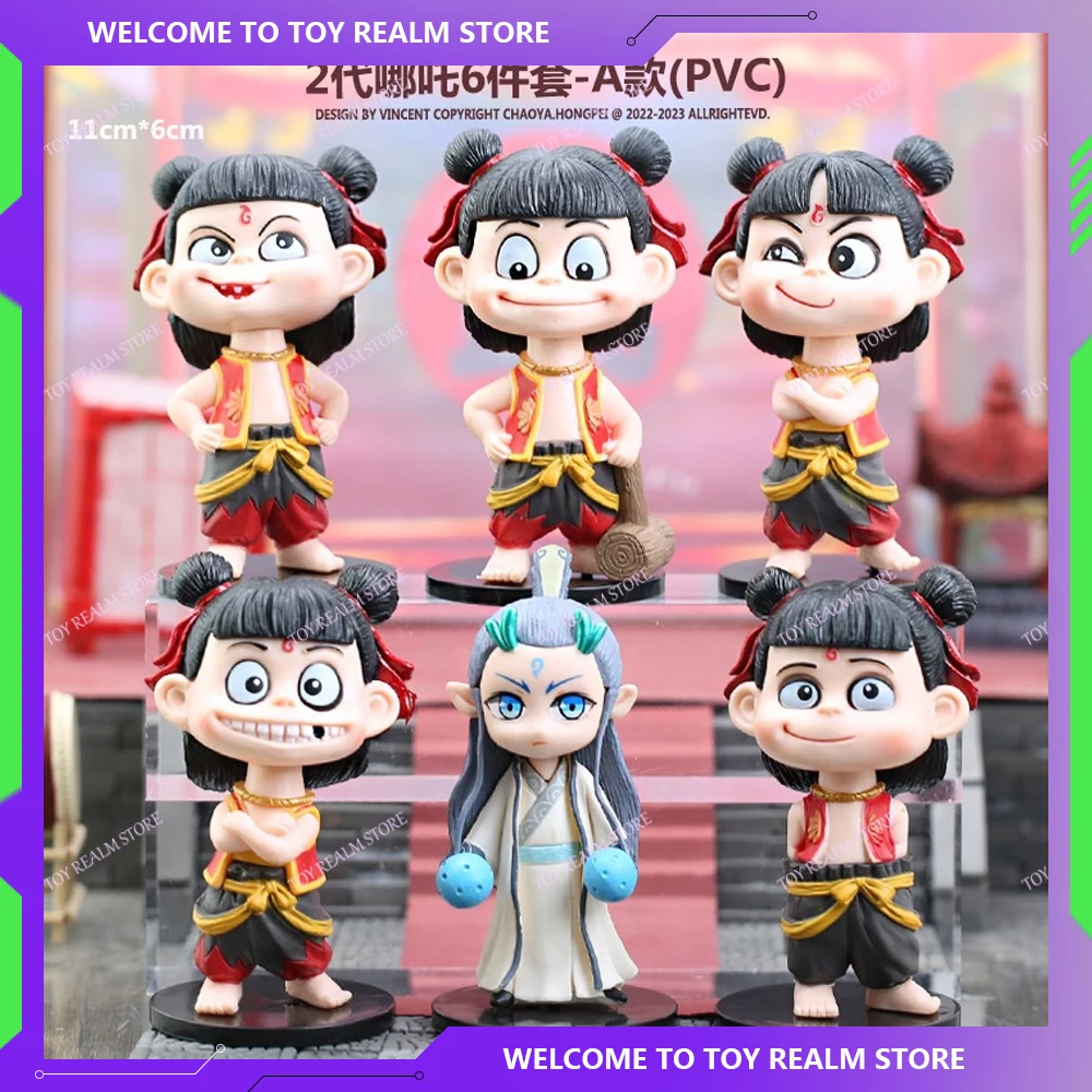 6PCS Ne Zha2 Figurki Anime Nezha Figurka akcji Aobing Figurka PVC Statuetka Ozdoba samochodowa Nezha Aobing Zabawka Prezent Zabawki dla dzieci