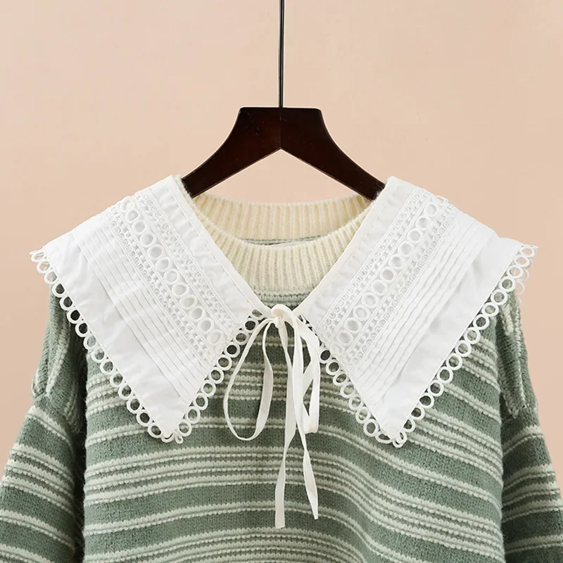 Linbaiway Women's Polyester  Shirt Detachable Collars False Collar for Sweater Dress Wedding Dress Female Removable Fake Collar