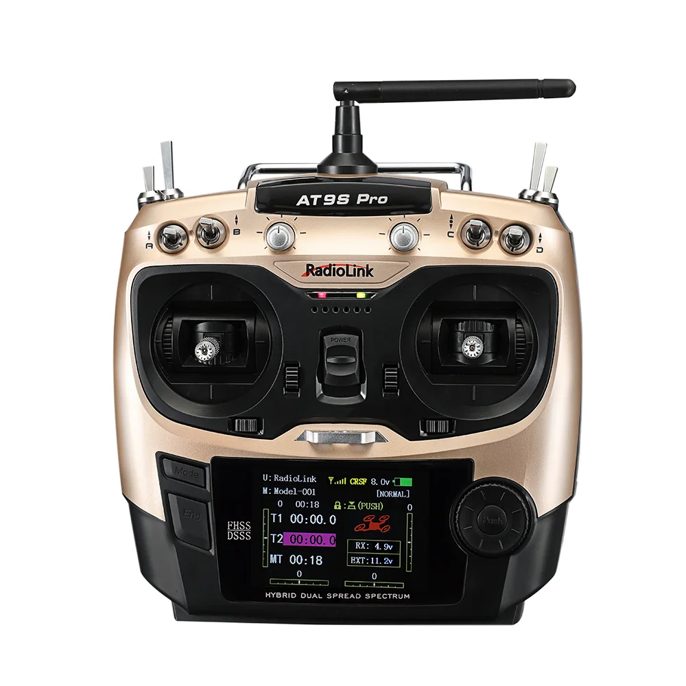 Radiolink AT9S Pro TX 10/12CH RC Radio Controller Transmitter with R9DS RX 2.4G Receiver for Racing Drone