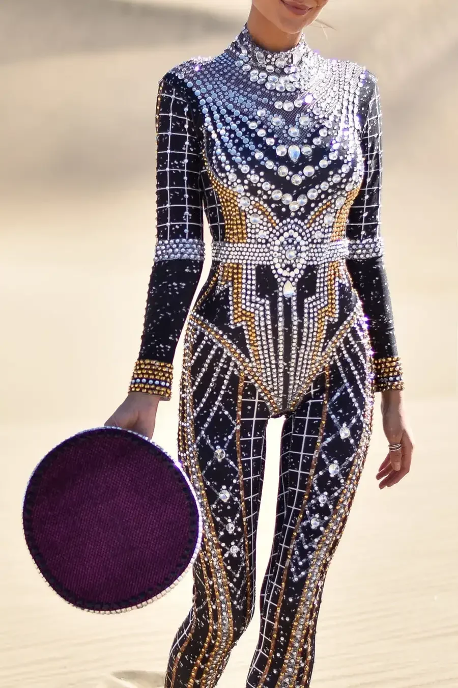 

Diamond Festival jumpsuit Gold Silver Bodycon Rompers Lady Crystals Bodysuits Women Birthday Party Rhinestone Jumpsuits