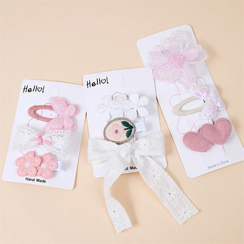 Hairpin Hair Clips Lace Embroidery Flower Hairclip for Girl Toddlers Child Headwear Headdress Barrettes Hair Accessory QX2D