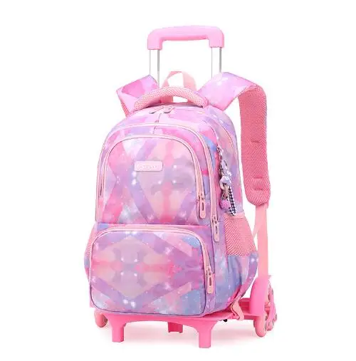 School Rolling Backpack Girls Kids 18 inch 6 Wheels  2 Wheels  Elementary School Bookbag With Trolley Luggage Bag for boys