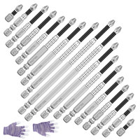 18 Pcs Magnetic Screwdriver Drill Bit Set Multi Size Carbon Steel Hex Shank Nonslip Impact Driver Bit for Maintenance Hand Tools