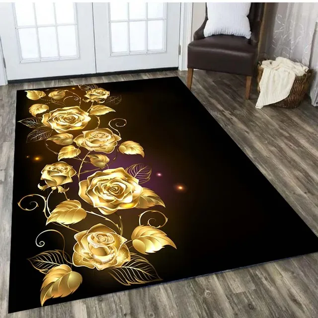 Rose Flower Carpet for Living Room Home Decor Sofa Table Large Area Rugs Girl Bedroom Bedside Floor Mat Kitchen Entrance Doormat