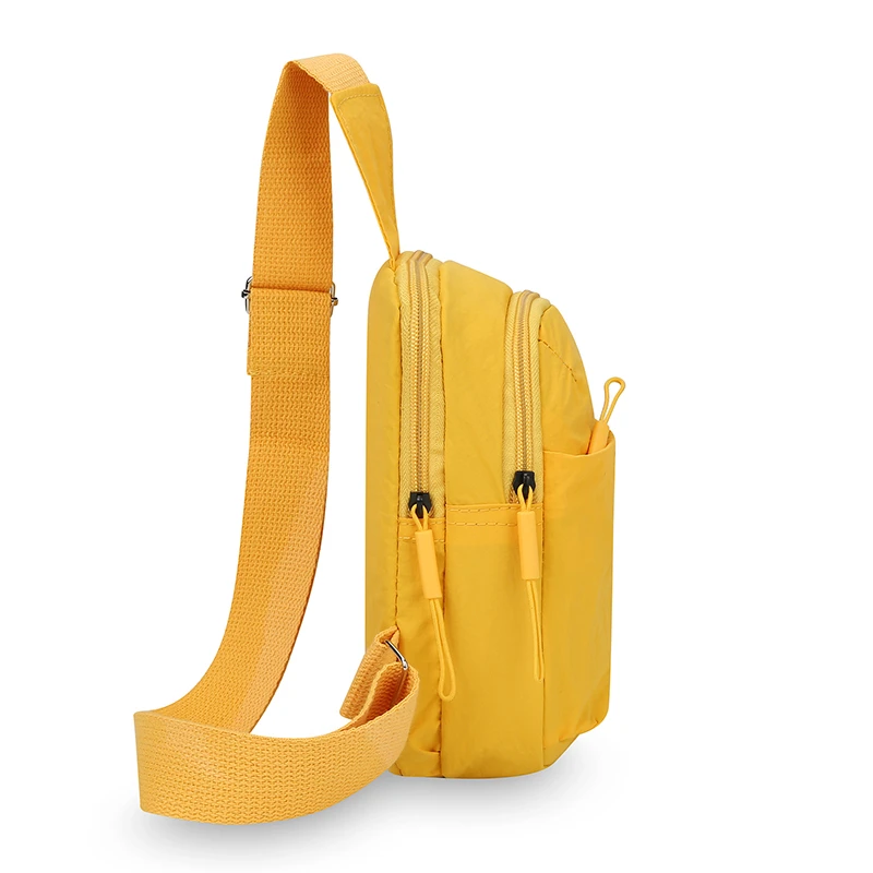 المرأة حقيبة صدر للرجال حقيبة ظهر كروسبودي نوعية جيدة نايلون مقاوم للماء حقيبة كتف صغيرة للرجل لون نقي حقيبة أنثى عادية جديدة #2