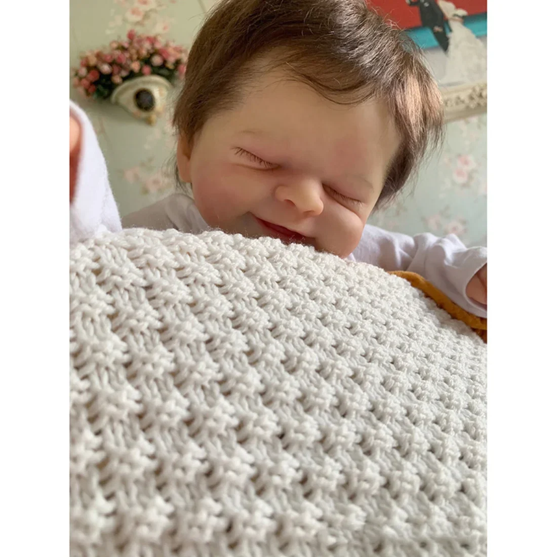 Bebe Alisha Already Finished Reborn Baby Dolls Smiling Face  Real Life Newborn Sleeping Doll for Children Kids Toys Gifts