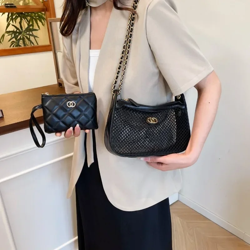 Borsa a tracolla da donna chic in pelle, borsa a tracolla classica elegante delle famose borse di marca di lusso firmate