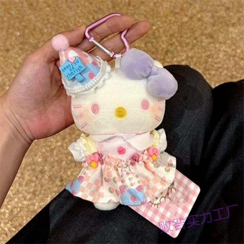

Hello Kitty Floral Dress Pendant Heart-shaped Keychain Gift for My Bestie Fashion Backpack Accessories