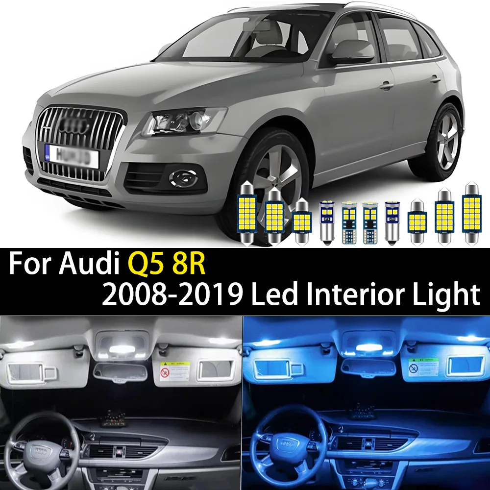 

For Audi Q5 8R 2008 2009 2010 2011 2012 2013 2014 2015 2016 2017 2018 2019 LED Car Interior Light Lamp auto Bulb Accessories Kit