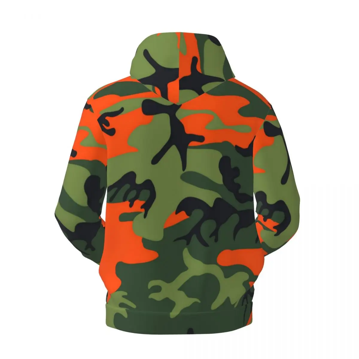 Orange And Green Camo Streetwear Hoodies Autumn Army Camouflage Hip Hop Pullover Hoodie Couple Oversize Casual Warm Sweatshirts