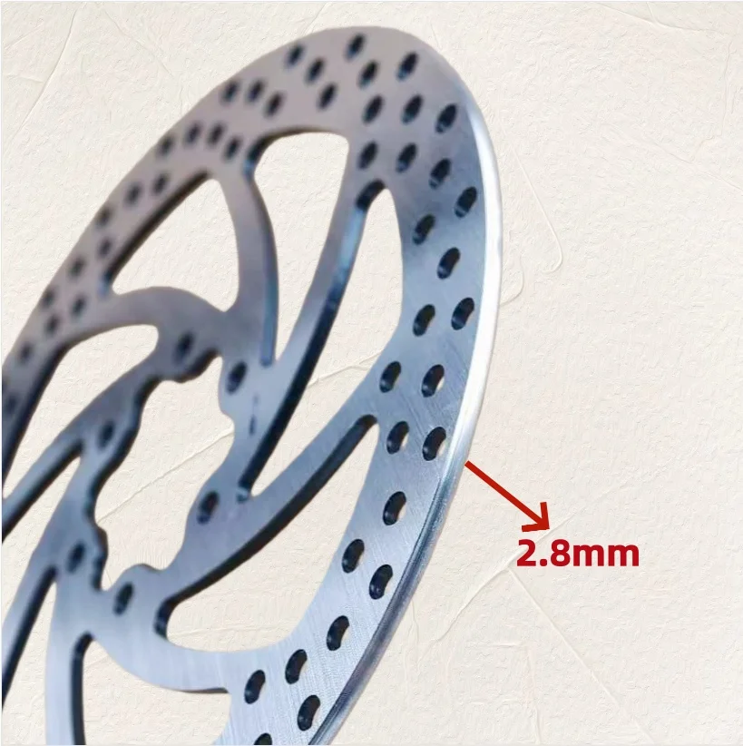 Rotor de frein à disque GUSTAVO pour vélo électrique, épaisseur 2,8 mm, 160/180 mm, super rigidité, installation à 6 boulons, ouverture 44 mm / 48 mm en option 2