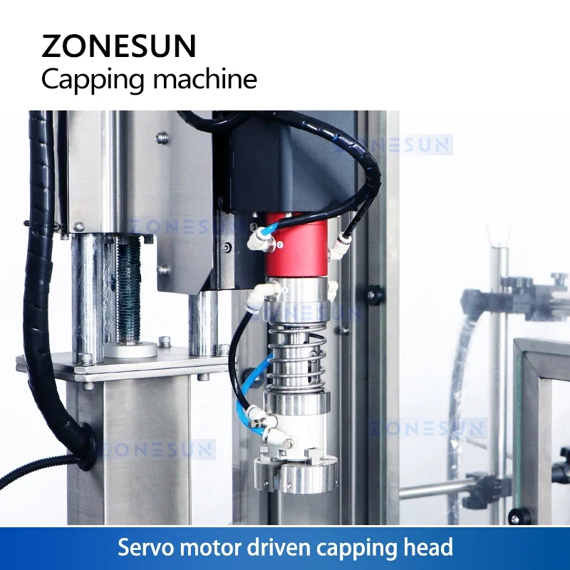 Zonesun ZS-XG441F Сервоукупорочная машина для укупорки Джерриканки Машина для завинчивания крышек в стиле F Уплотнение больших бутылок УФ-стерилизация