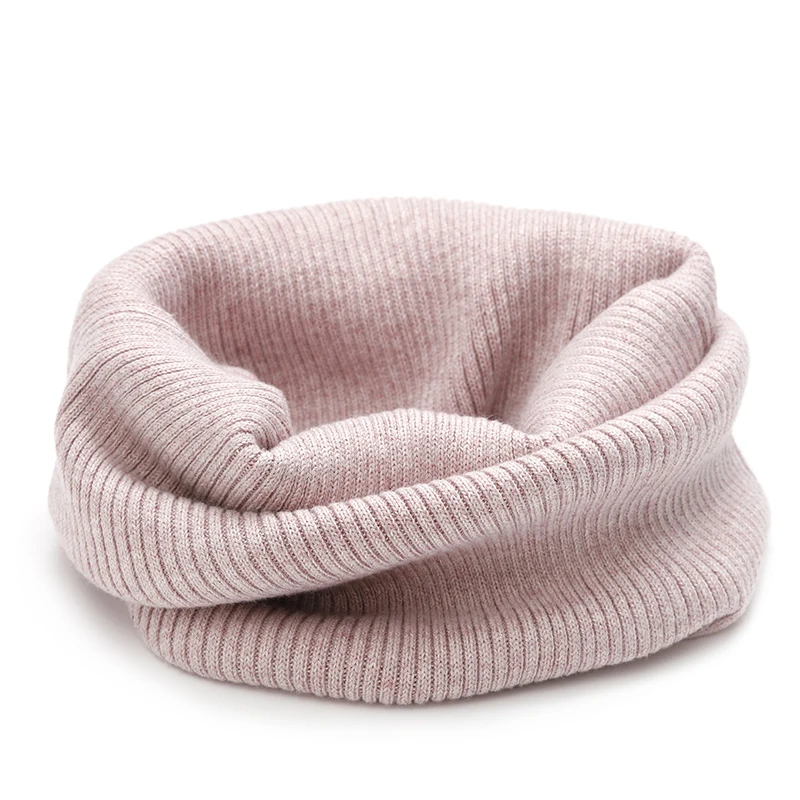 Woman Winter Wool Ring Scarf Soft One Loop Neckerchief Knitted Cashmere Elastic Headband Female Neck Warmer Fashion Fake Collar