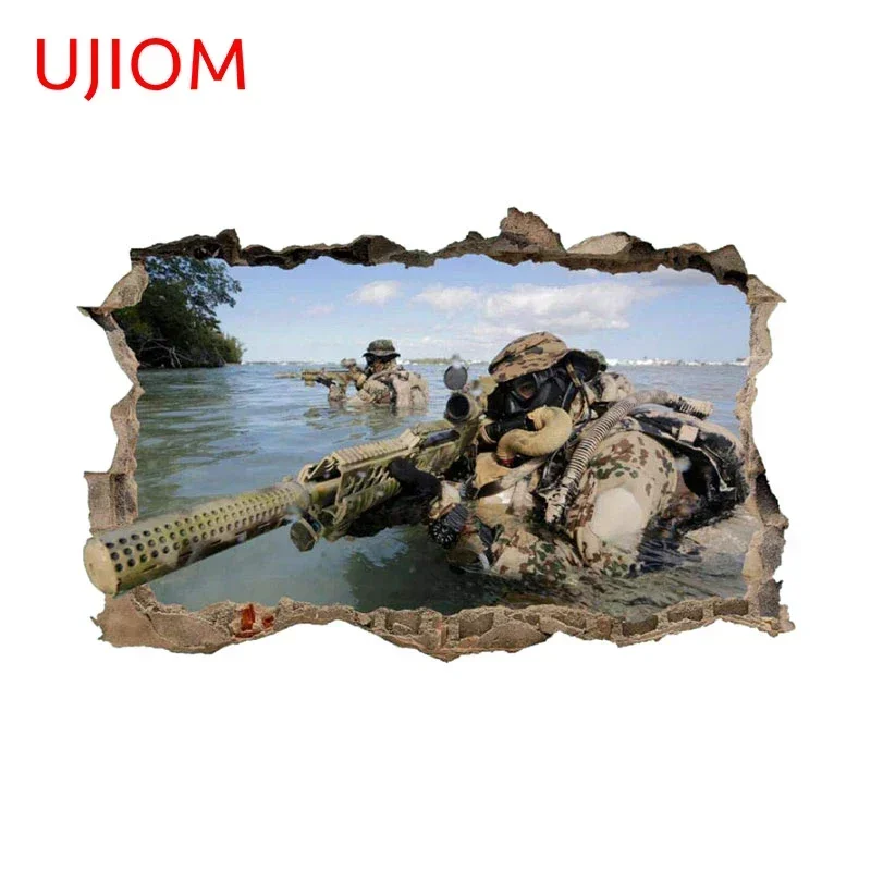 UJIOM Tear Soldiers Tear Wall Stickers Sunscreen Scratch Proof Sofa Wall Living Room Decal Nice Cartoon Amusing Decor Chambre