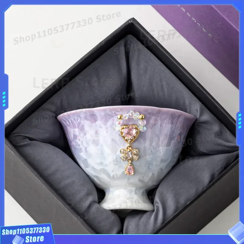 Crystalline Glaze Ceramic Master Cup Kiln Changed Curium Effect Kung Fu Tea Goblet for Women Household Gift Box Special