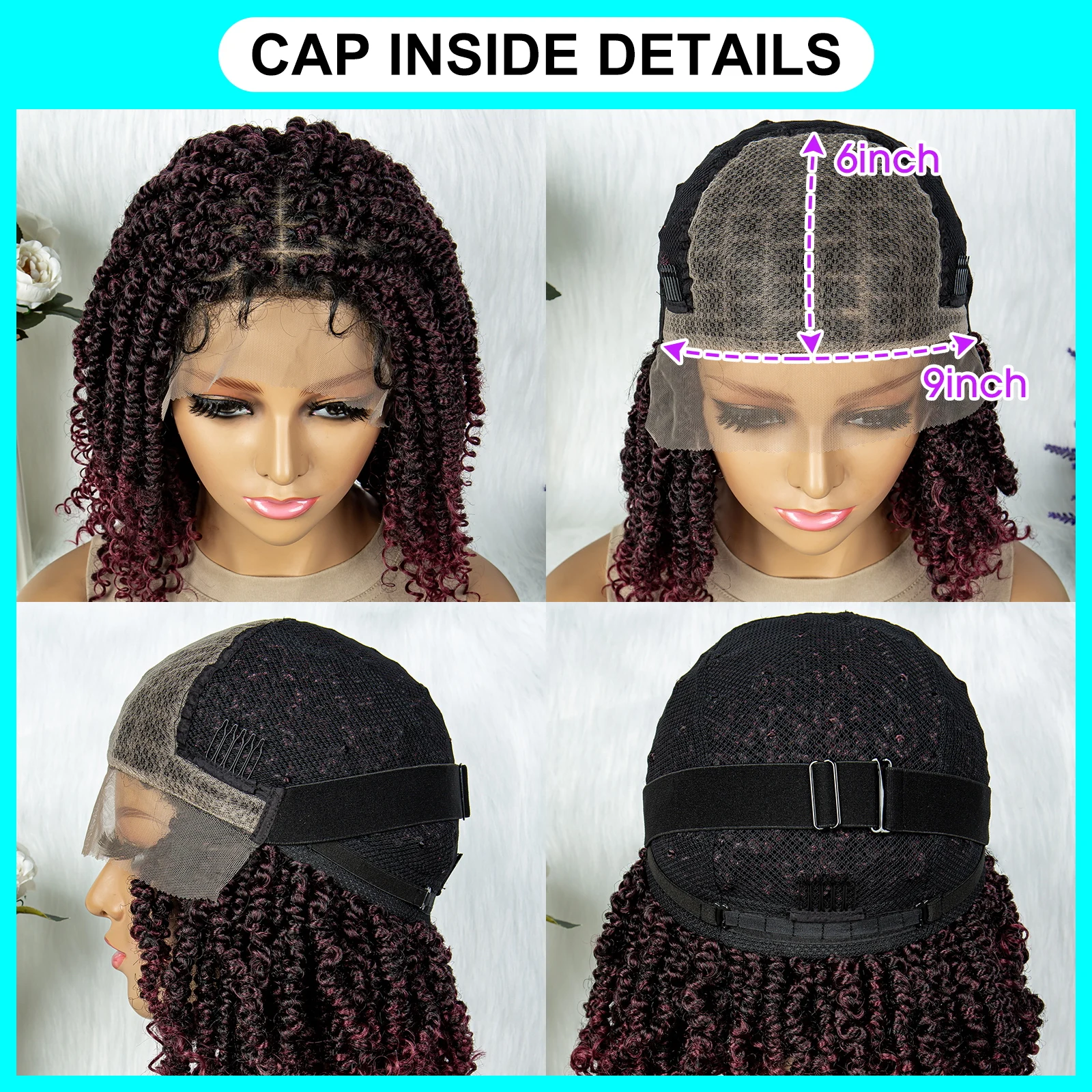 Perucas trançadas sintéticas torcidas com cabelo de bebê encaracolado final 9x6 perucas frontais de renda para mulheres negras peruca frontal de renda feminina