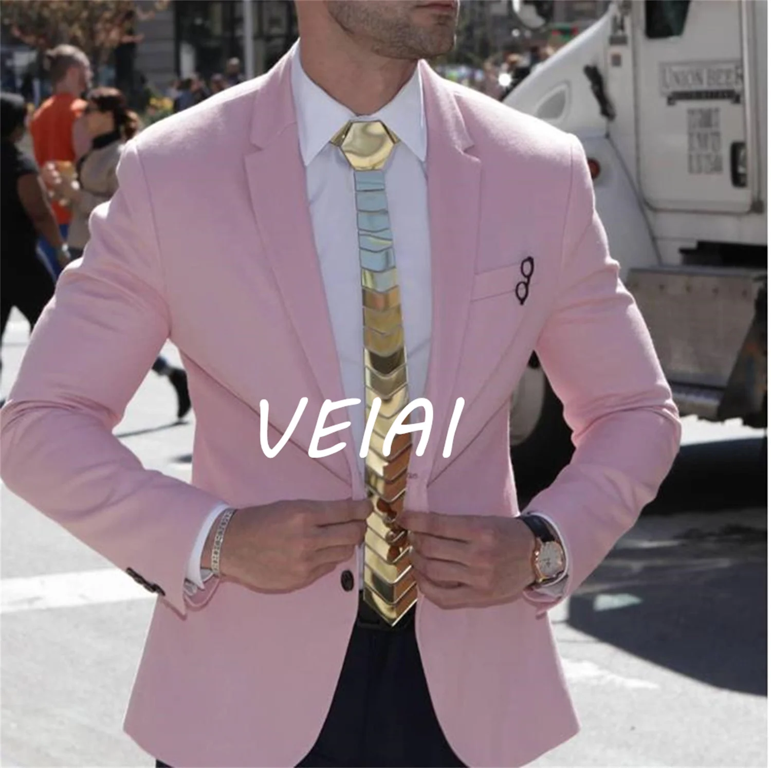 

CustomizedNew Arrival Notch Lapel 2 Pieces (Jacket+Pants) WITHOUT TIE Fashion Popular Men Suit Bespoke Tuxedos Slim Fit Blazer