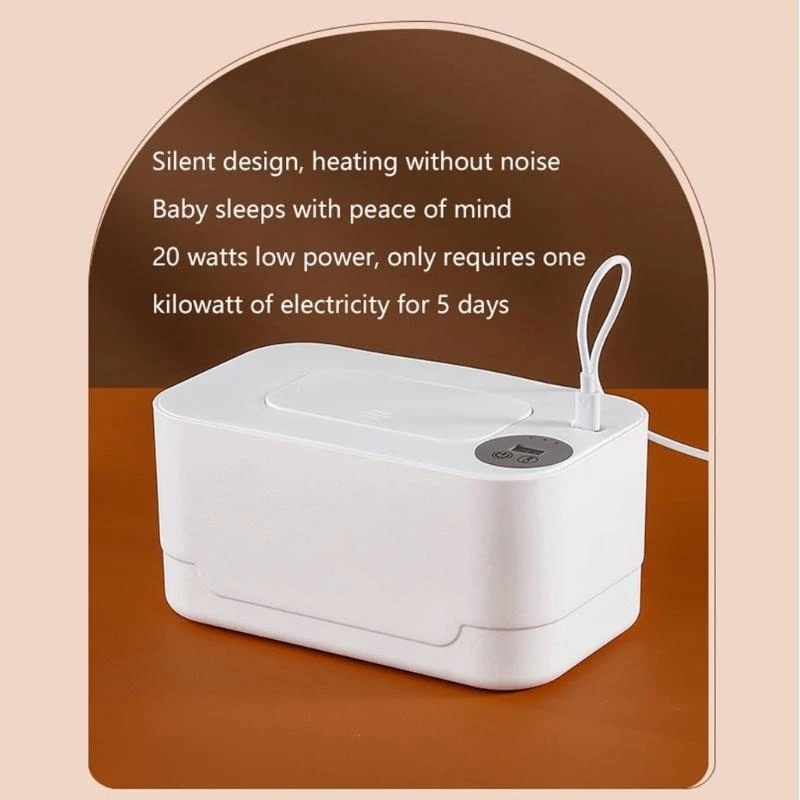 Newborns Baby Wipes Warmer Wet Towel Dispenser Diaper Napkins Heating Box Warming Machine with Night 15UB