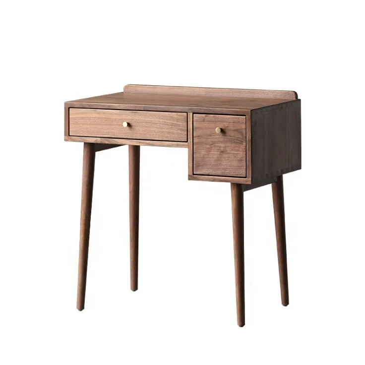 Nordic modern simple all-black walnut solid wood small apartment bedroom dresser multi-functional storage cabinet dresser