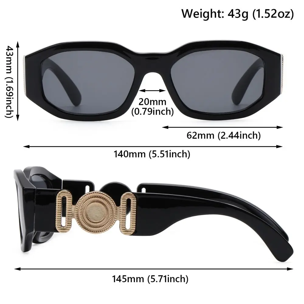 Summer Women Men Trendy Design Irregular Sunglasses Rectangular Shades UV Protection Small Sun Glasses