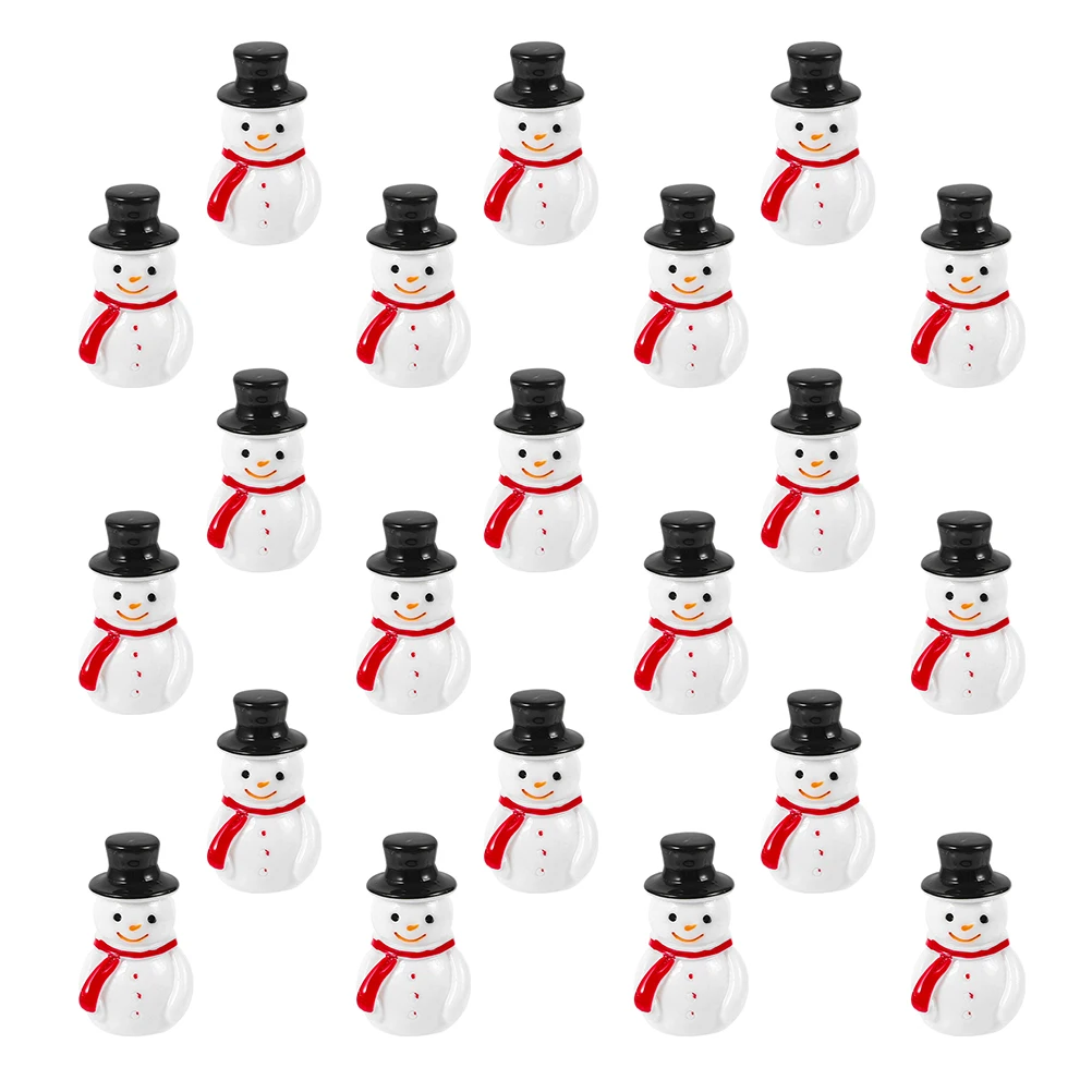 

40 Pcs Snowman Figurines Mini Resin Christmas Decor Landscape Accessories Festive Holiday Craft naments Xmas Plastic