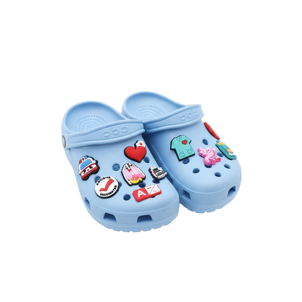 20pcs Random Cartoon Medical Shoe Charms - PVC Soft Rubber Clog Decor for Sandals & Beach Bags - DIY Accessories