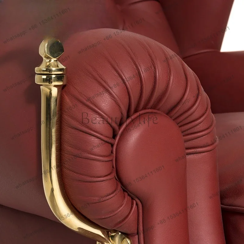 Customization Italian postmodern light luxury leisure chair, first-layer cowhide single sofa chair furniture