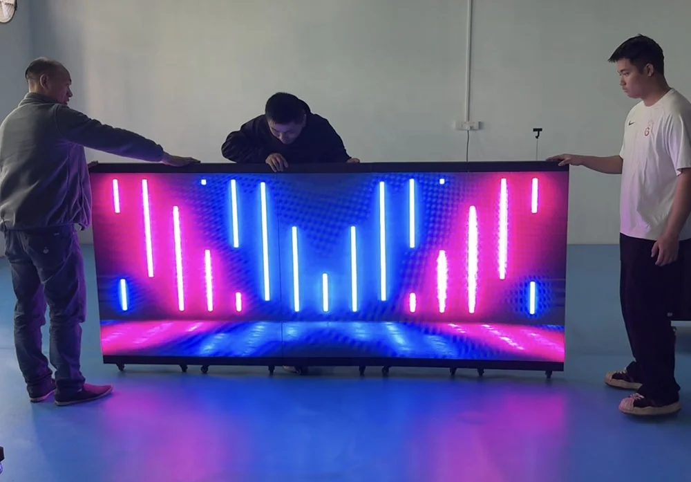 Estande Portátil Dobrável para DJ com Painel LED e Tela de Exibição para Clubes, Festivais de Música e Discotecas