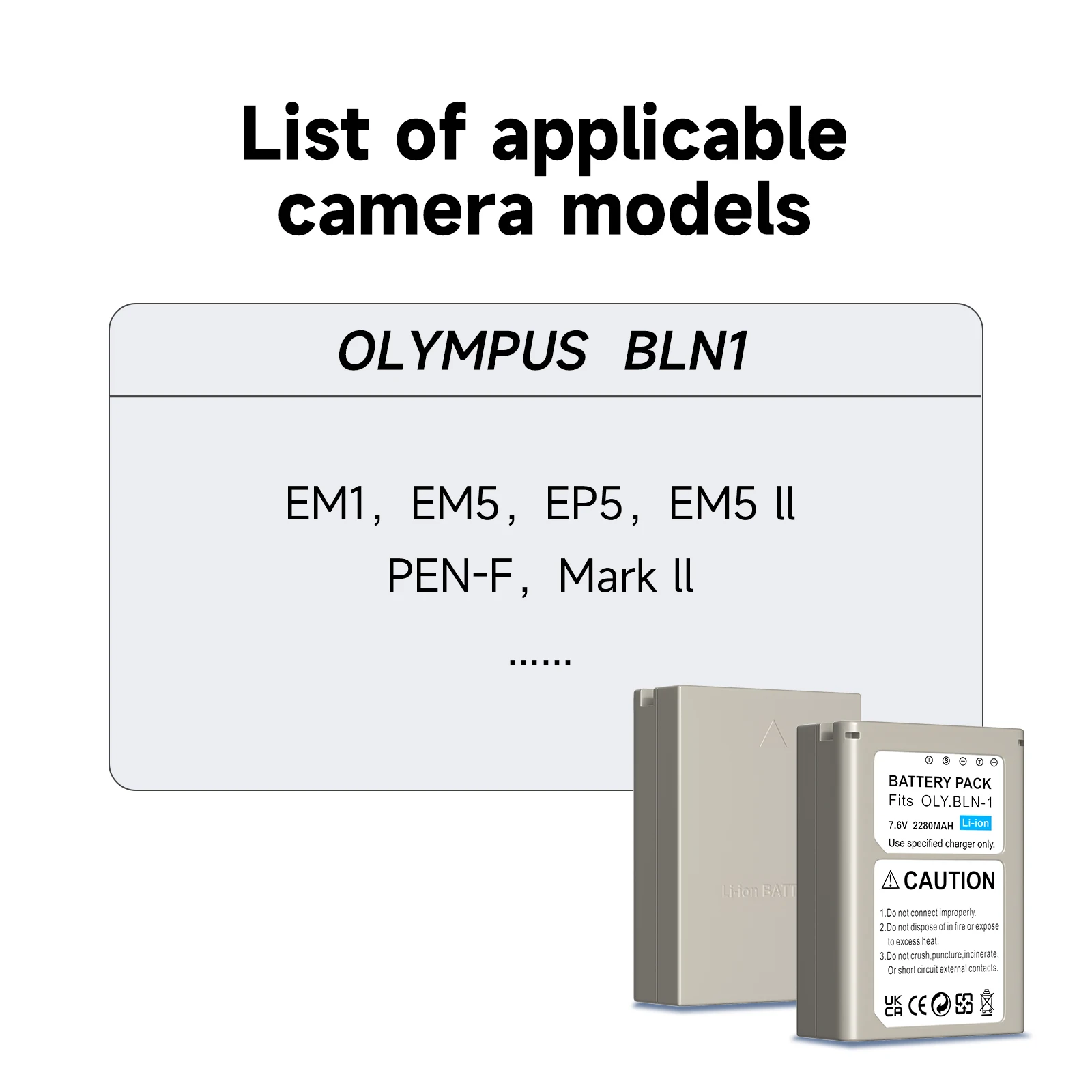 PALO BLN-1 PS-BLN1 Battery & Dual USB Charger for Olympus OM-D E-M1, Olympus Pen F, OM-D E-M5, PEN E-P5, OM-D Camera