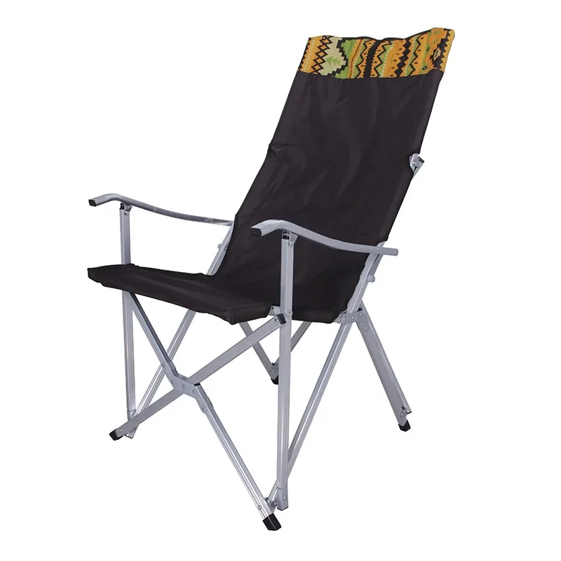 Large Size Aluminum Alloy Outdoor Folding Chair Fishing Recreational Portable Backrest Lunch Break Reclining High Back