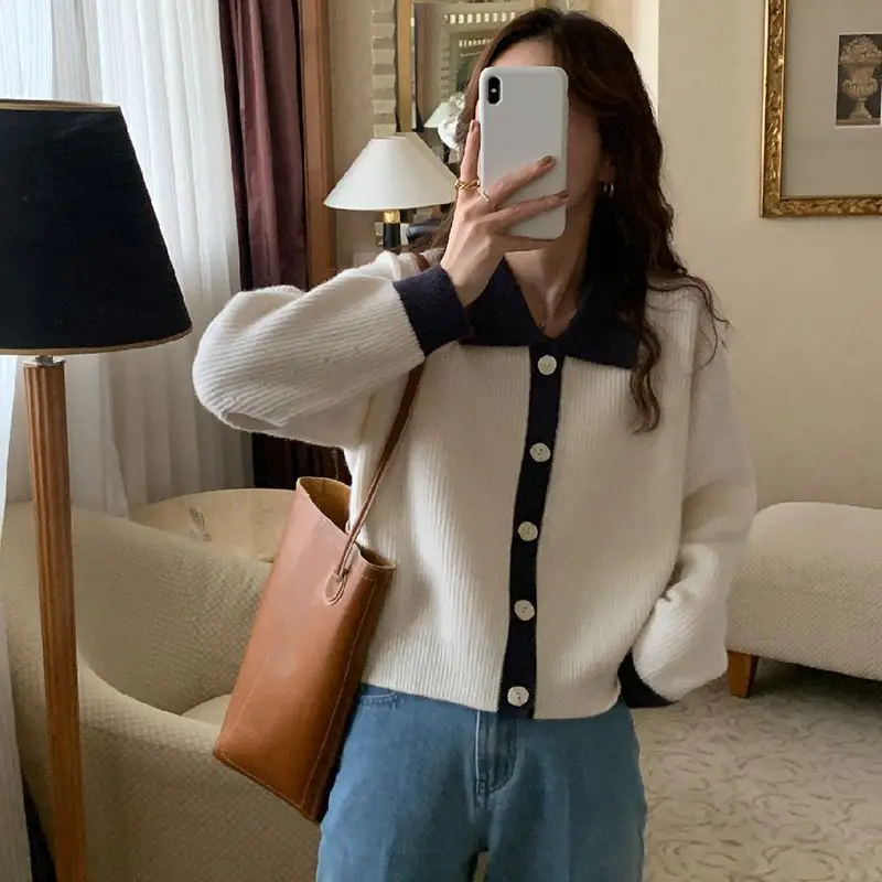 

Women's Clothing Vintage Casual Sweaters Autumn/Winter New Long Sleeve Knitted Loose Cardigan Lady All-match V-neck Fashion Coat